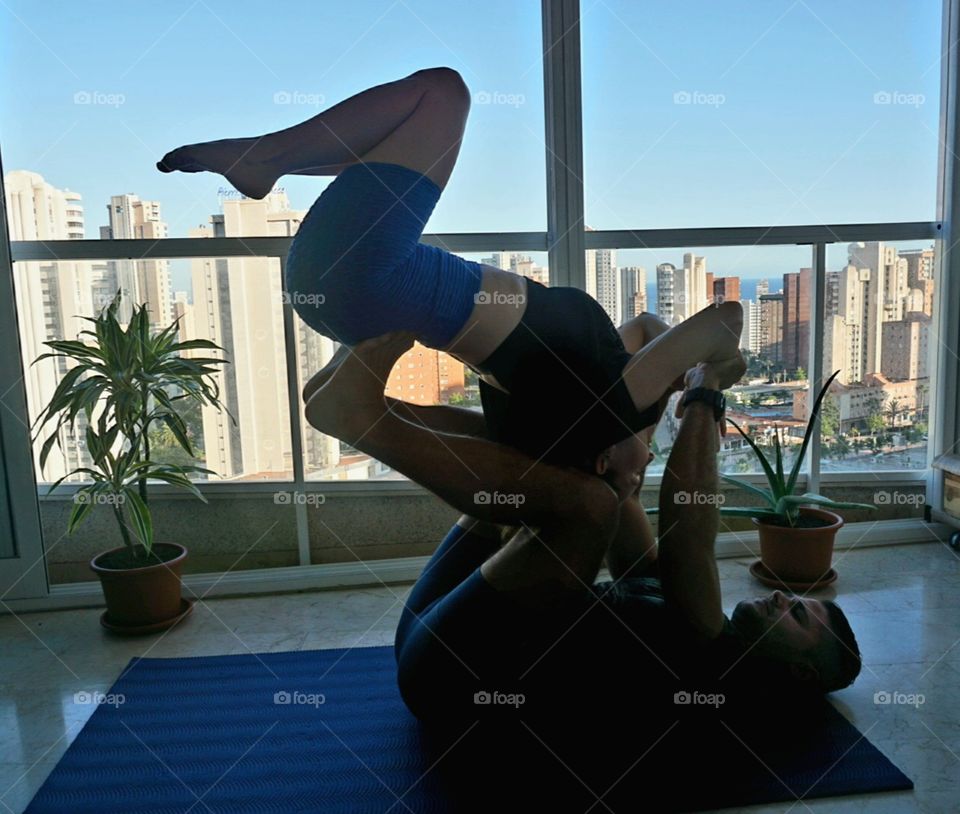 Yoga#training#balance#exercise#indoor#concentrated#view