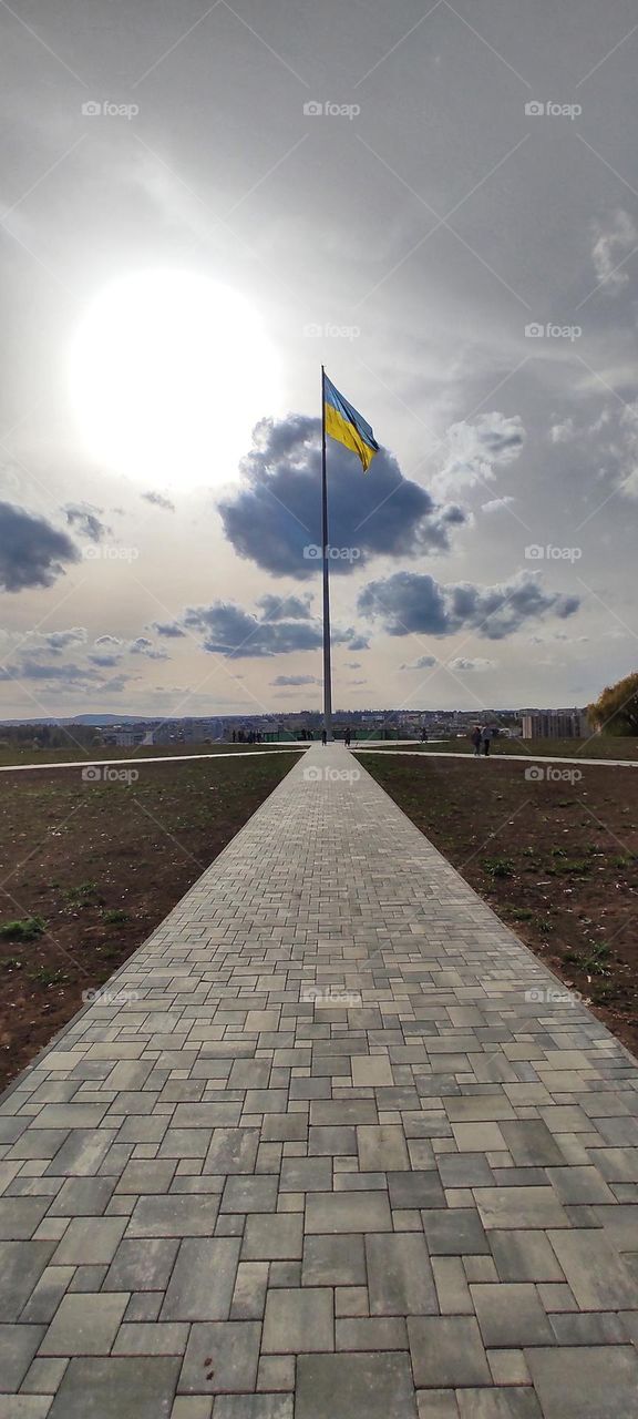 The flag of freedom and independence of Ukraine