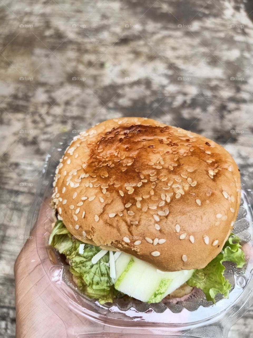 Close-up view of Burger