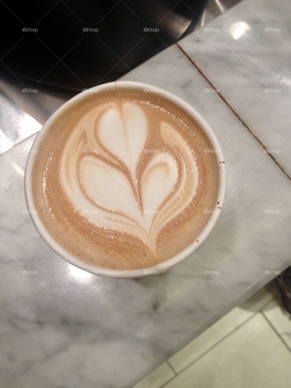 Cappuccino with flower design 