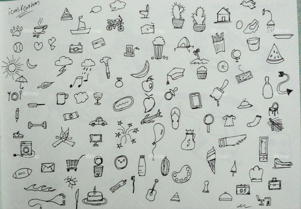 Hand drawn everyday icons