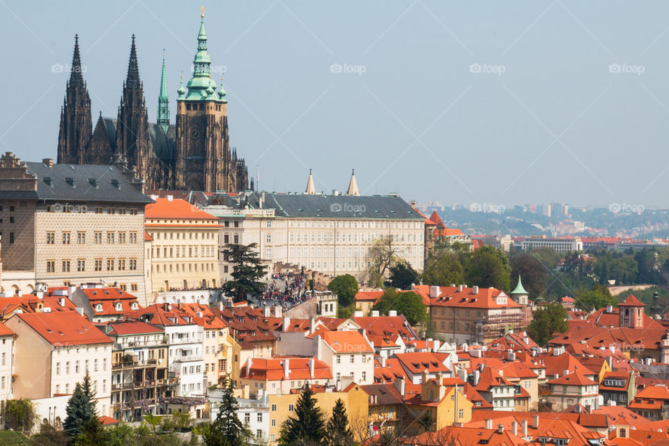 High angle view of castle