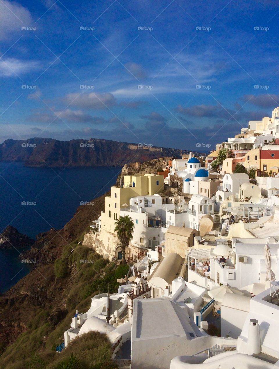 White architecture of Oia village on Santorini island, Greece