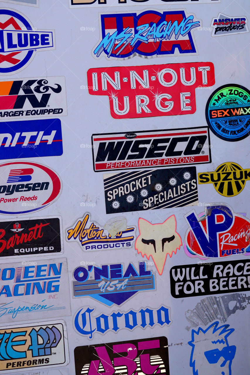 Vintage race stickers 