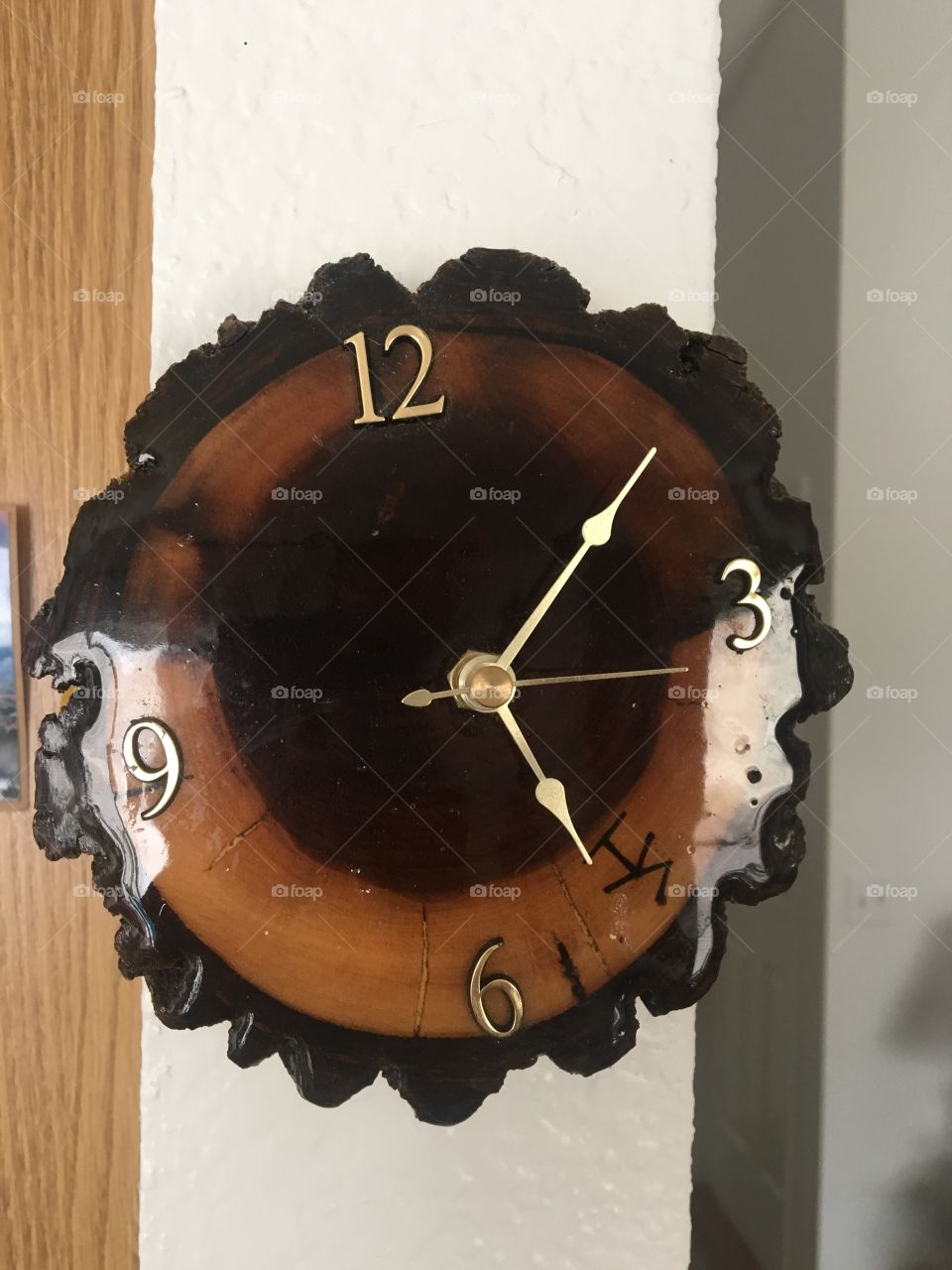 Black walnut wood clock