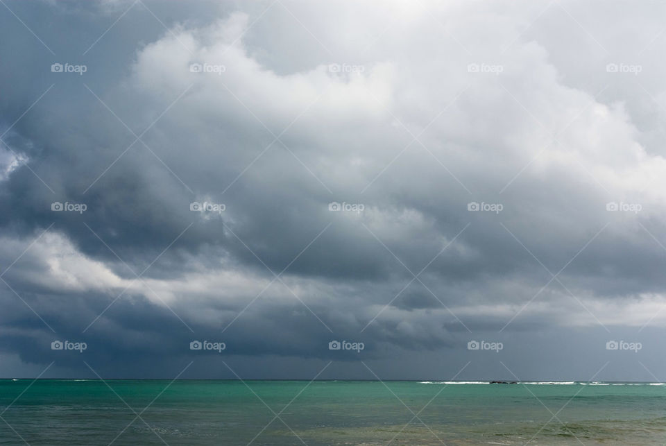 ocean sky clouds water by vidu