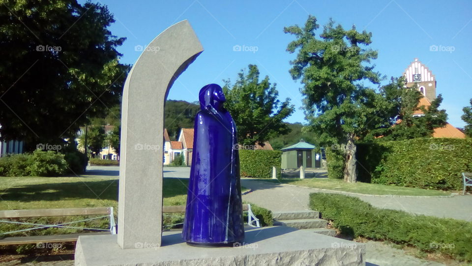 Escultura dedicada a Birgit Nilsson, cantante de ópera sueca. Båstad. Suecia