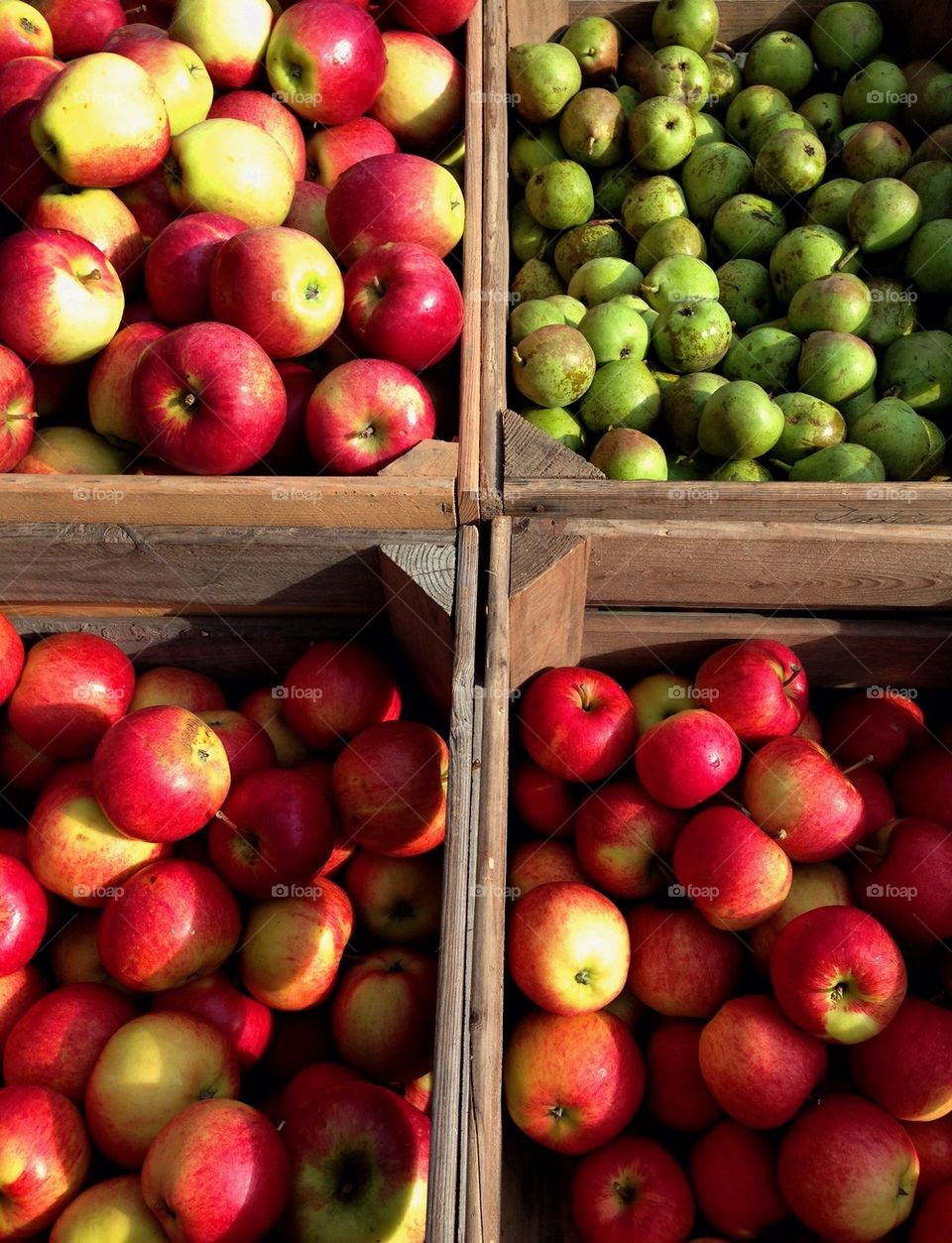 Apples in wooden box