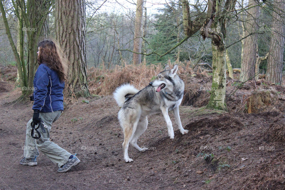 Girl and dog