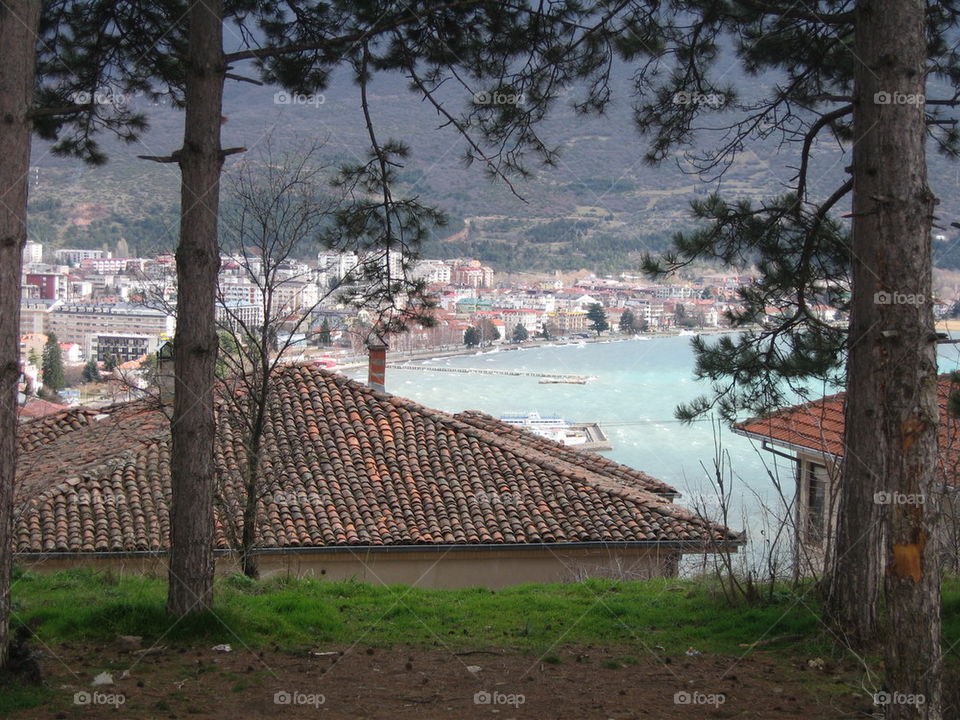 ohrid town on ohrid lake