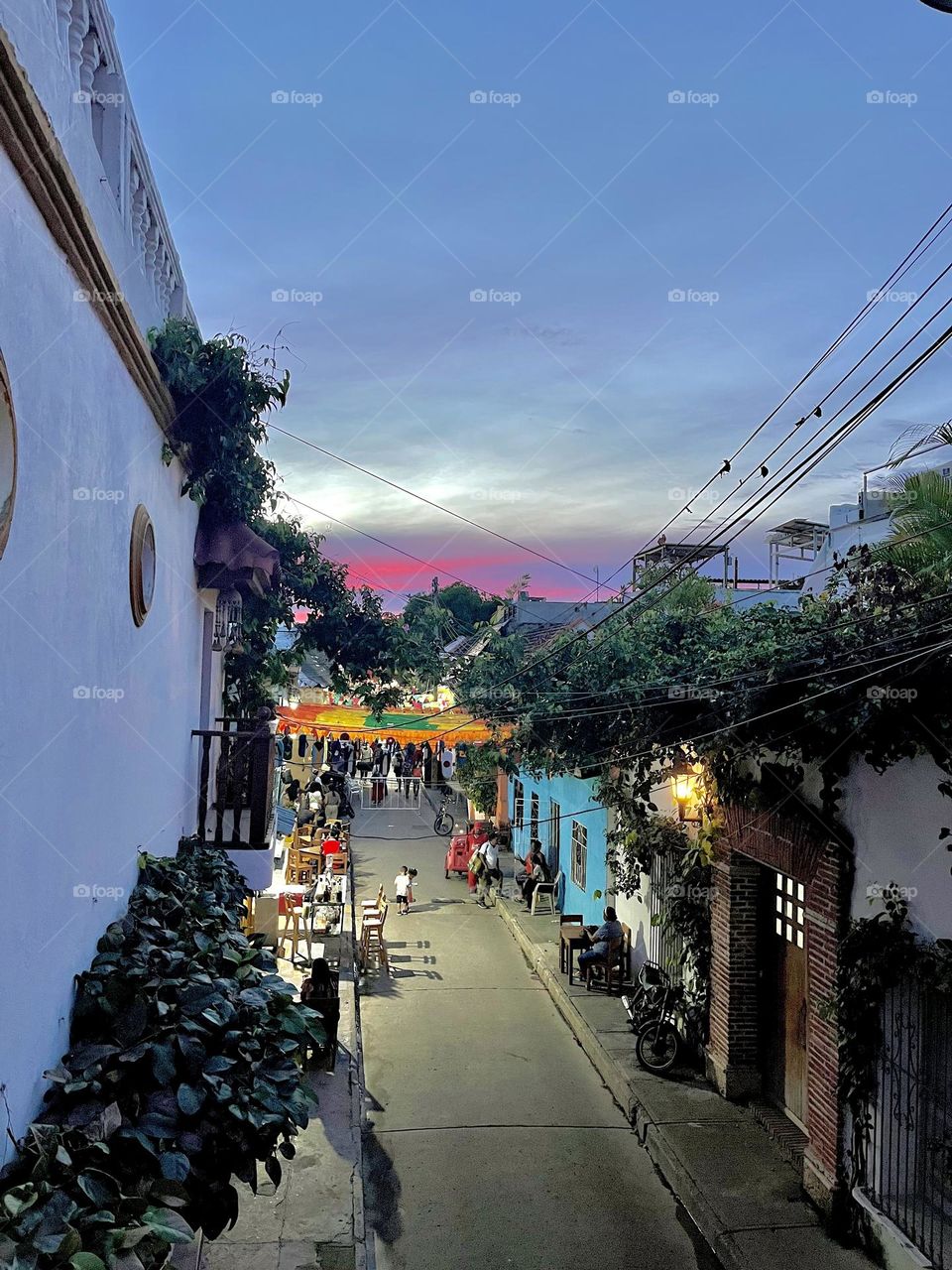 Vacations on the city a beautiful sunset in Cartagena 