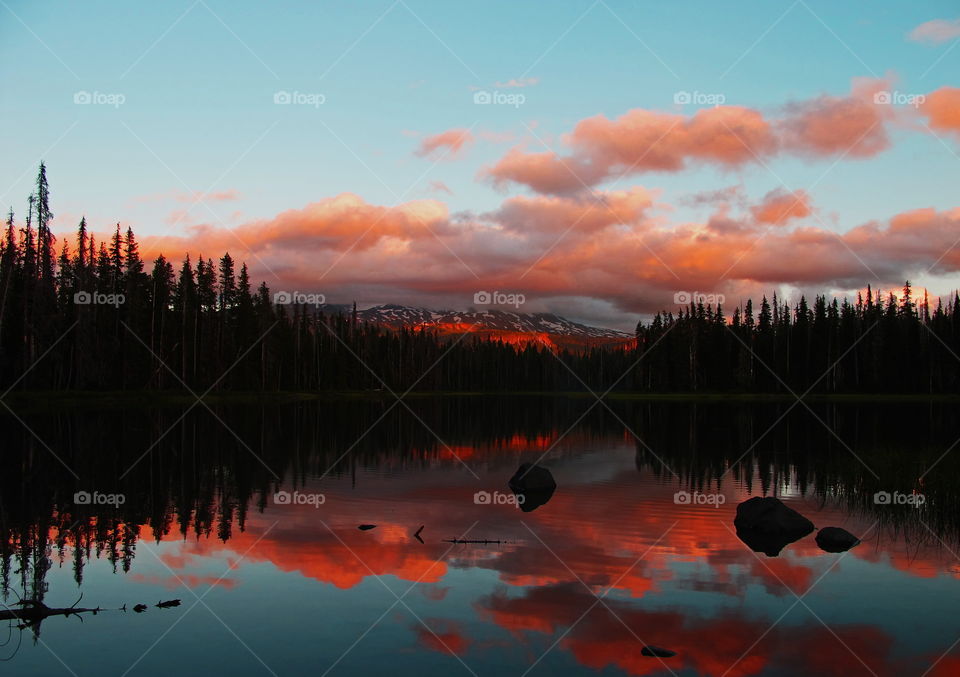 Silhouette of mountain during sunset