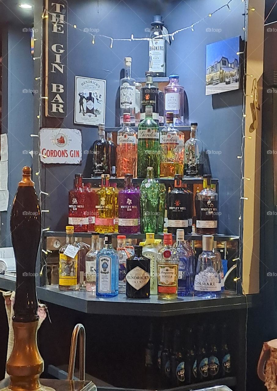 gins on display