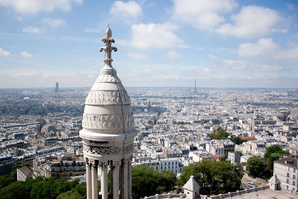 High angle view of paris