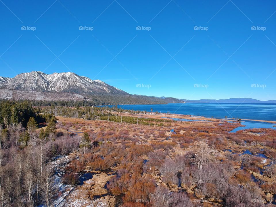 Lake Tahoe aerial view photography