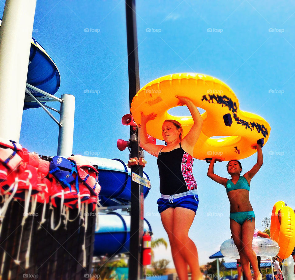 Summer vacation at a California water park