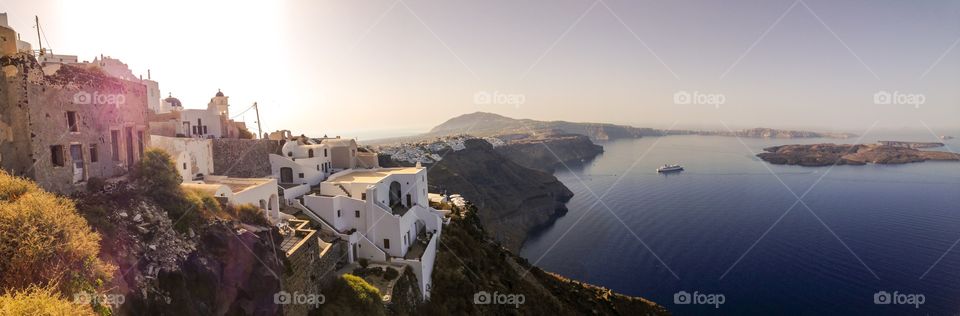 Panoramic view of Santorini