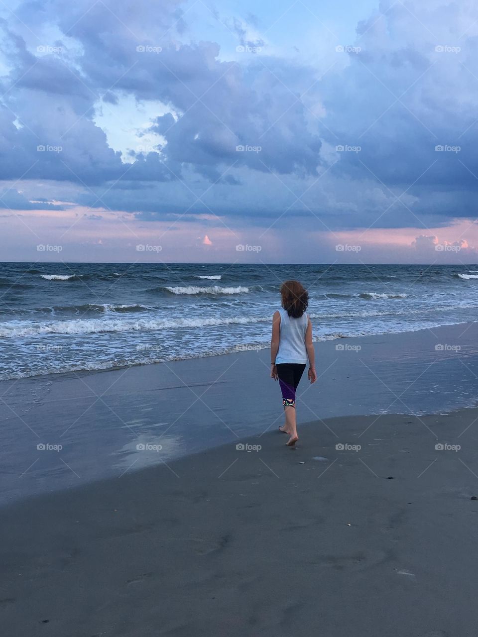 Folly Beach walk at Dusk