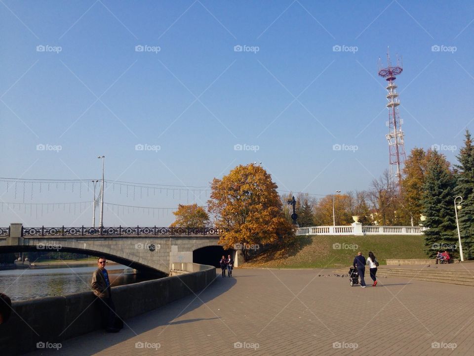 Autumn in the city park 