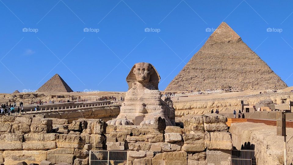 Sphinx and pyramids of Giza