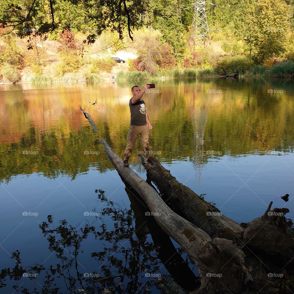 walk near the lake and take a selfie