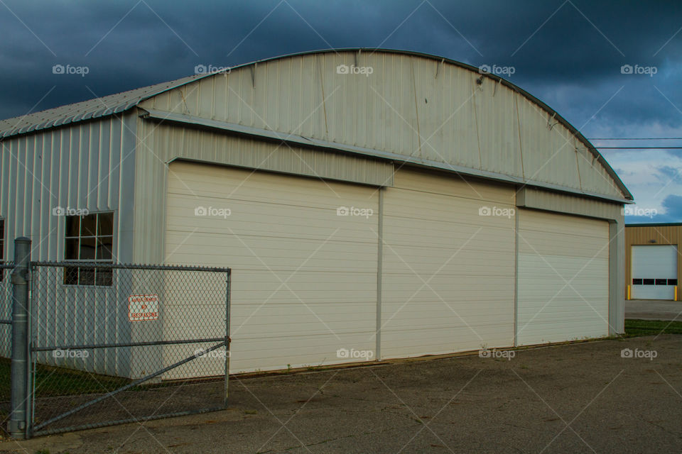 hanger. an airplane hanger