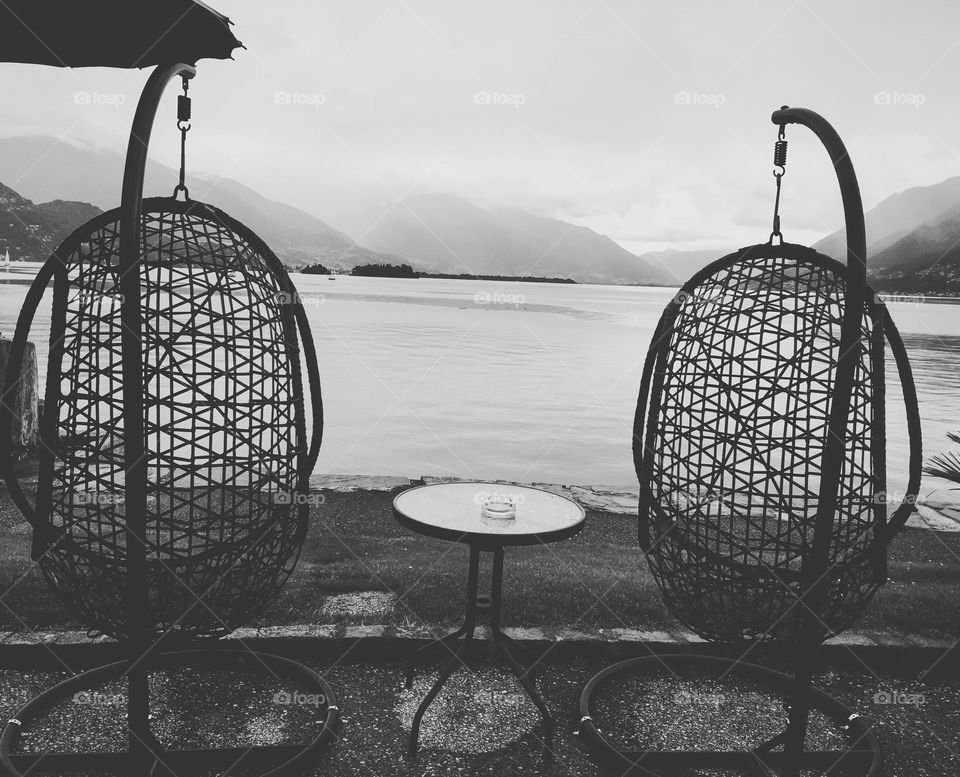 Beautiful view of the Lago Maggiore from Brissago. Switzerland 