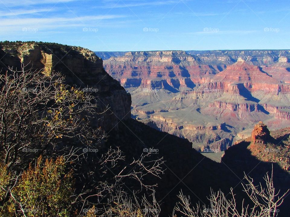 mountain view on a beautiful blue sky day