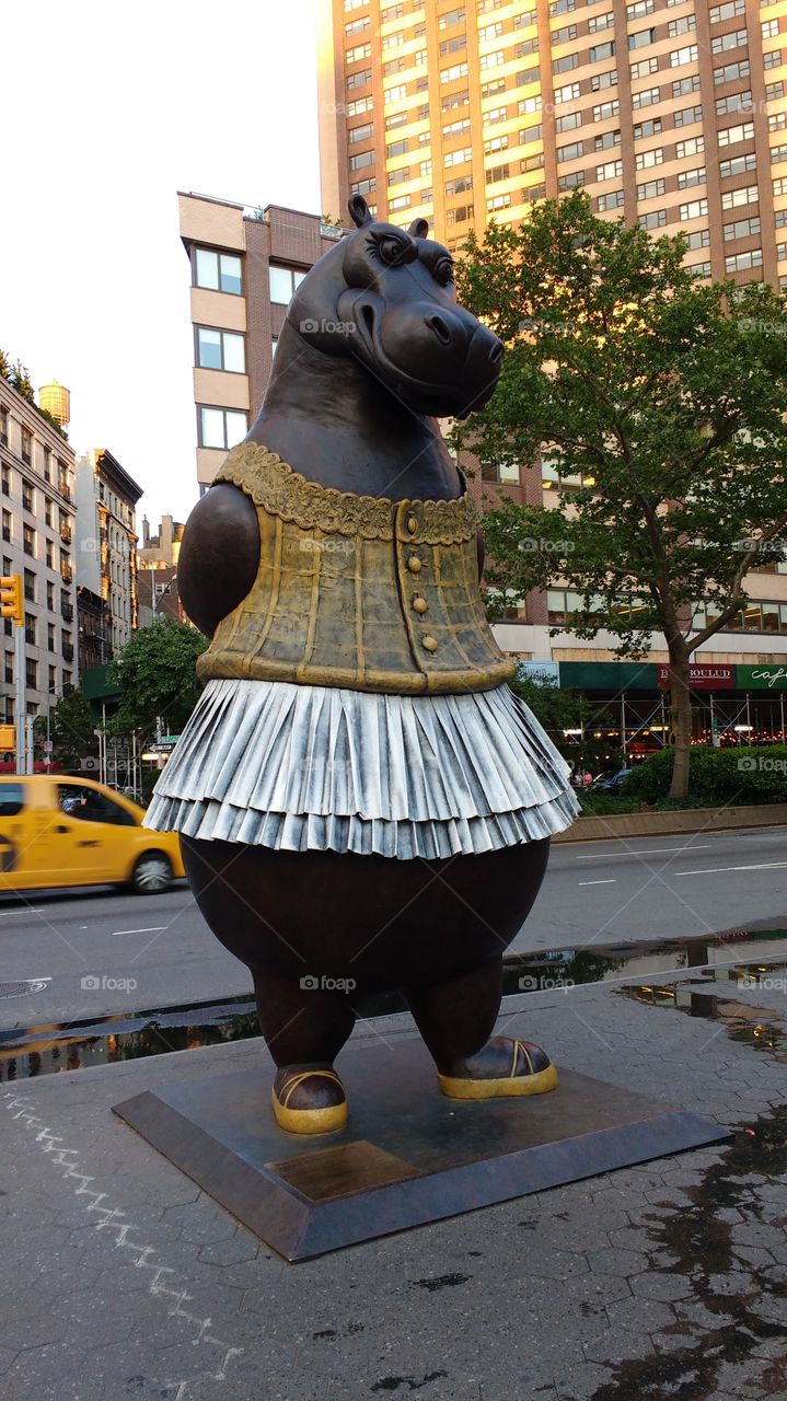 Big Statue on Broadway NYC