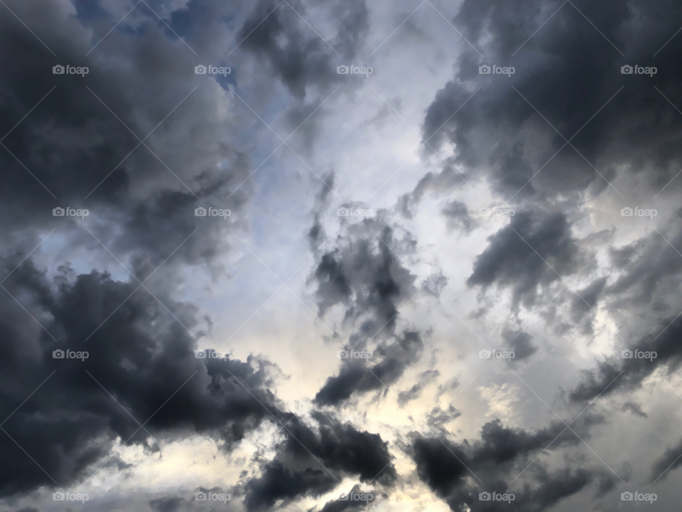 Unique dark clouds at sunset.