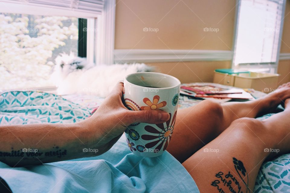 Relaxation, Coffee, Woman, Dawn, Indoors
