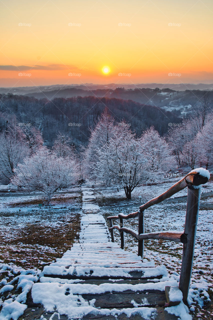 Sunset in Zagorje, Croatia