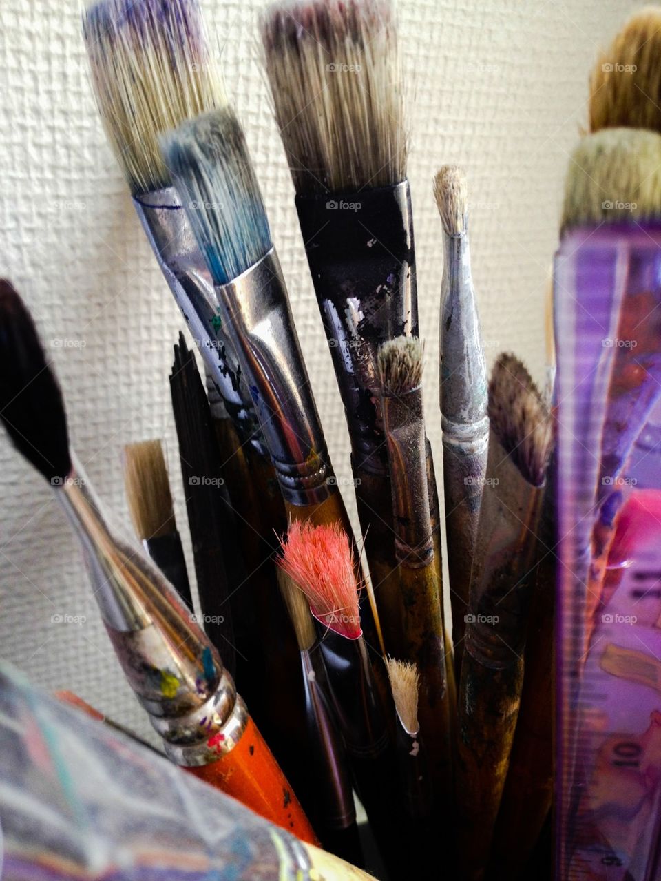 Close-up of pain brush