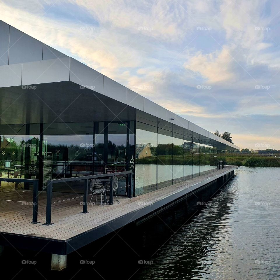 Building information desk Kinderdijk. the Netherlands