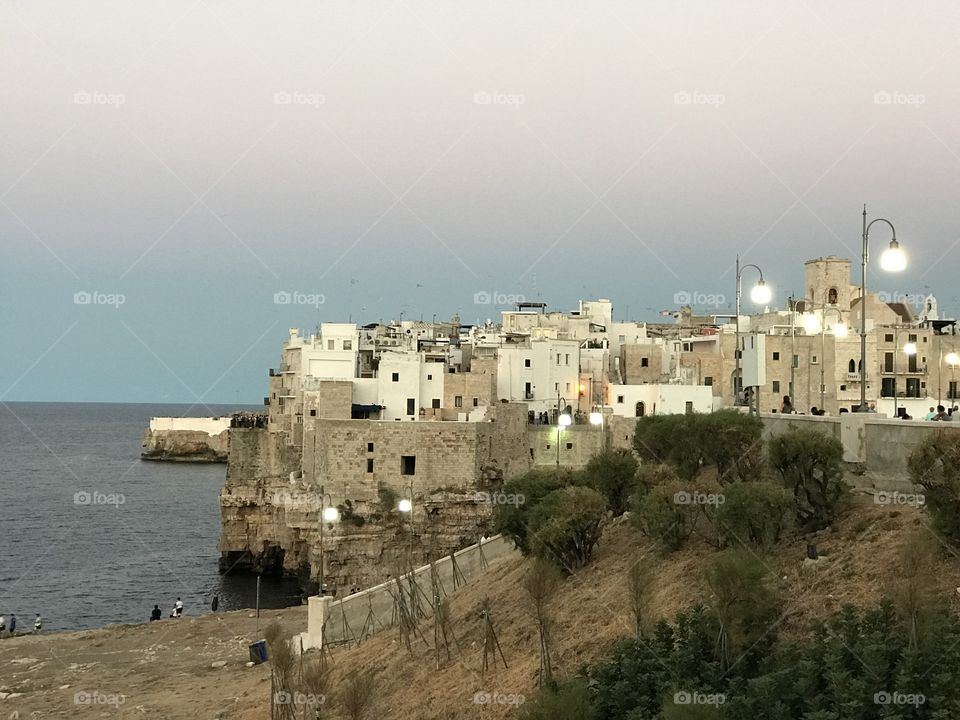 Polignano a Mare, summer evening view