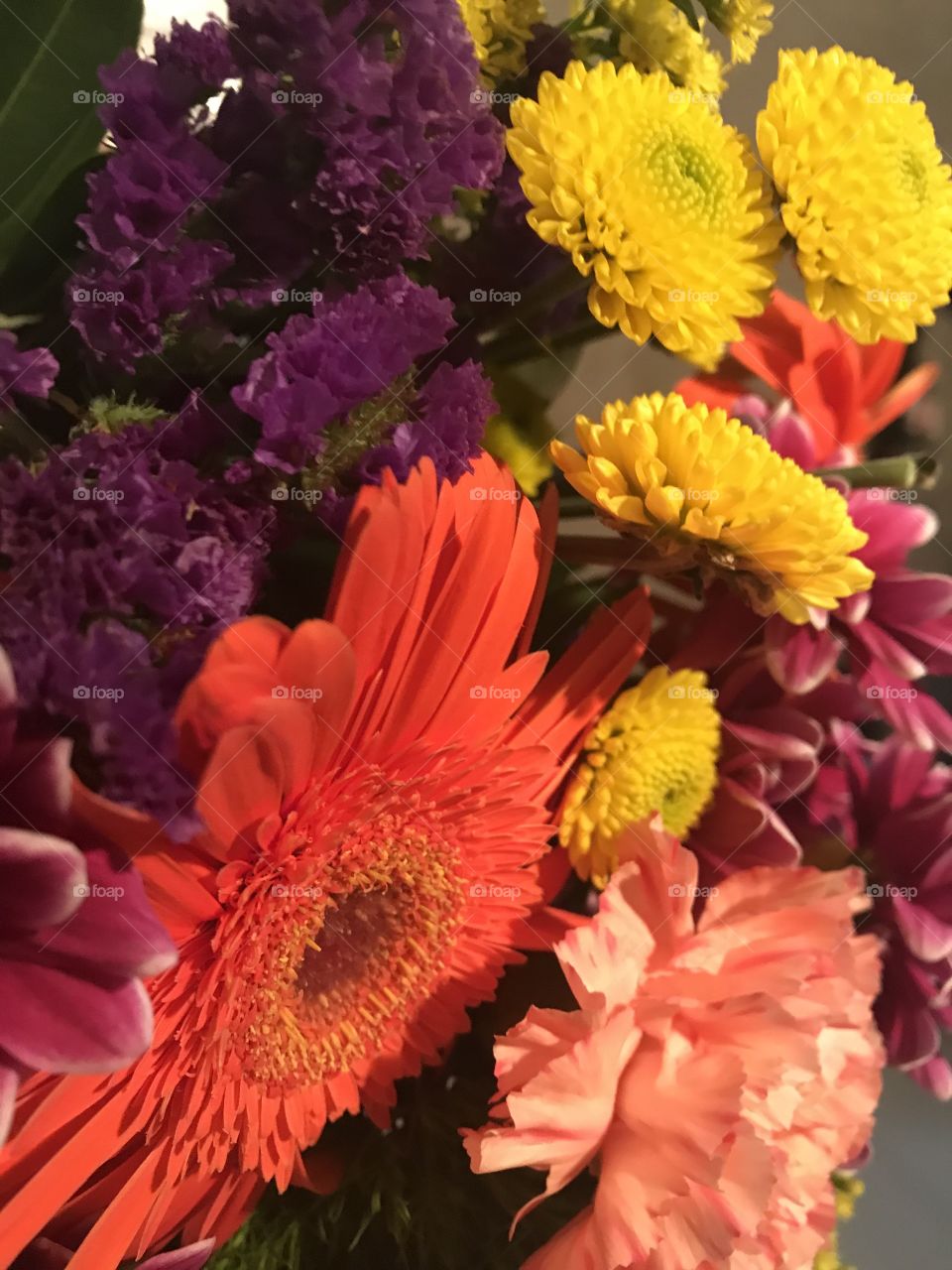 Pink, Orange, Yellow, Purple Flower Bouquet