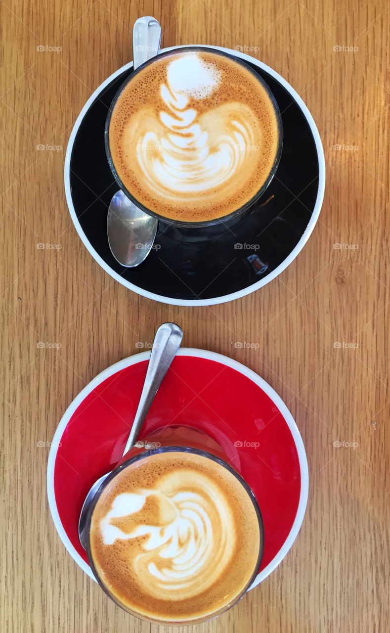 Coffee cup on table