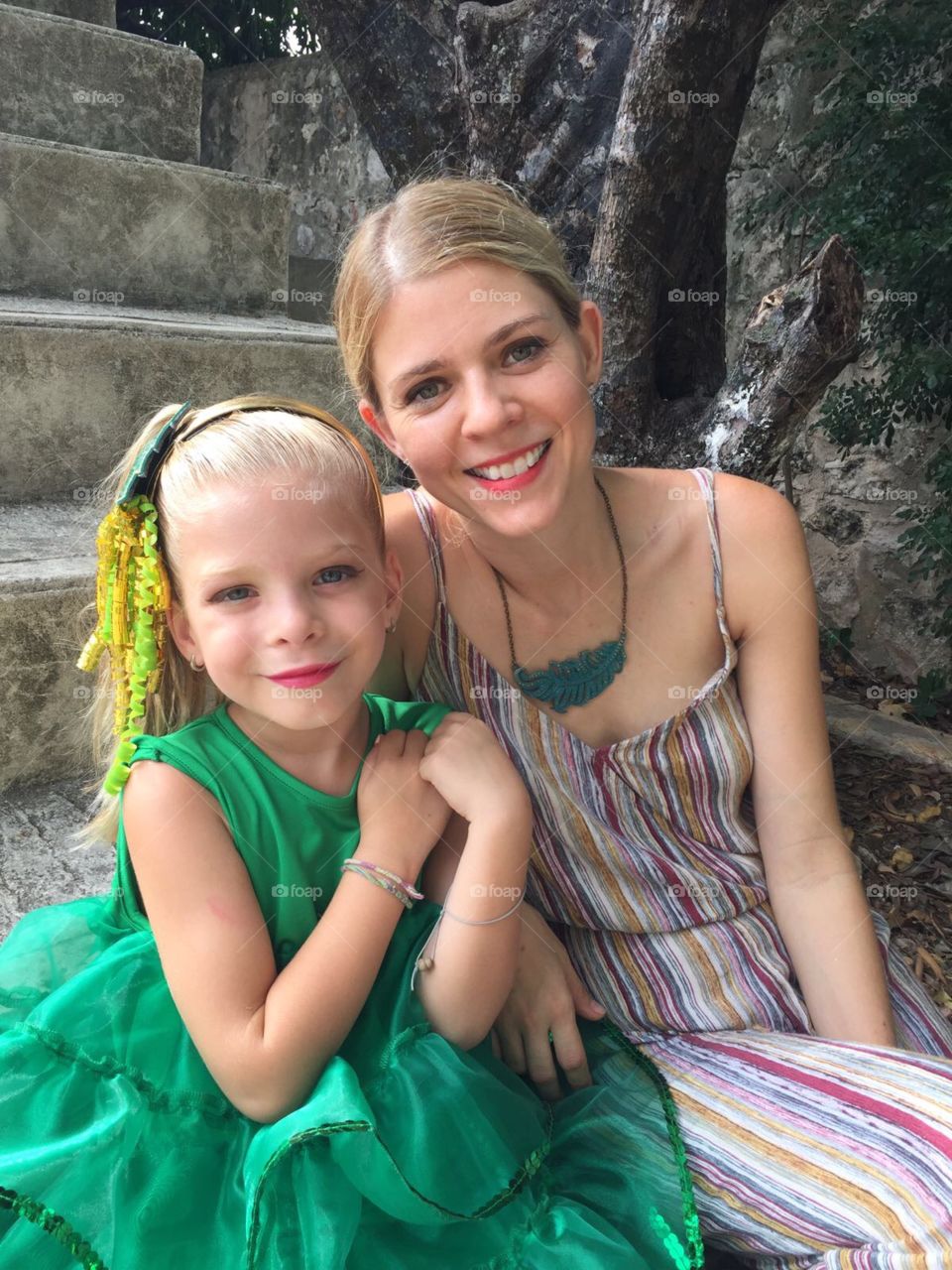 Mom and daughter having fun
