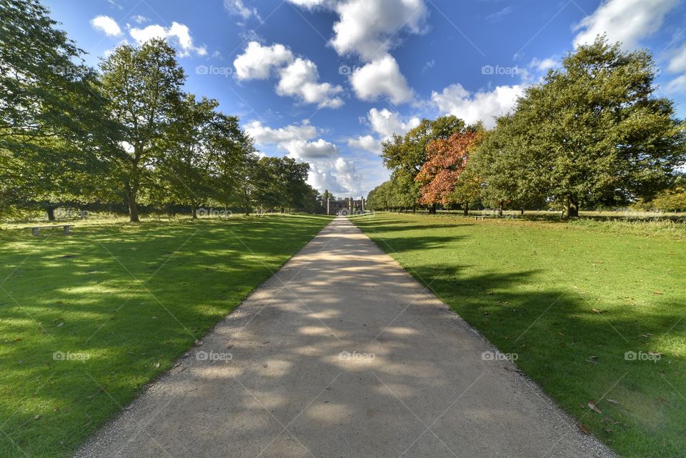 Stately home. Road