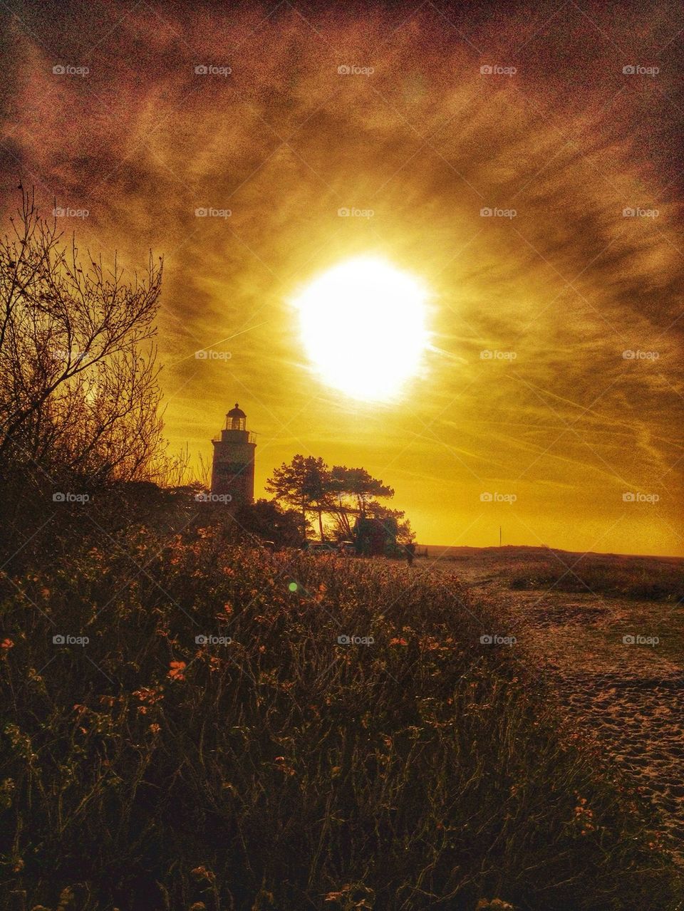 Lighthouse in sunset