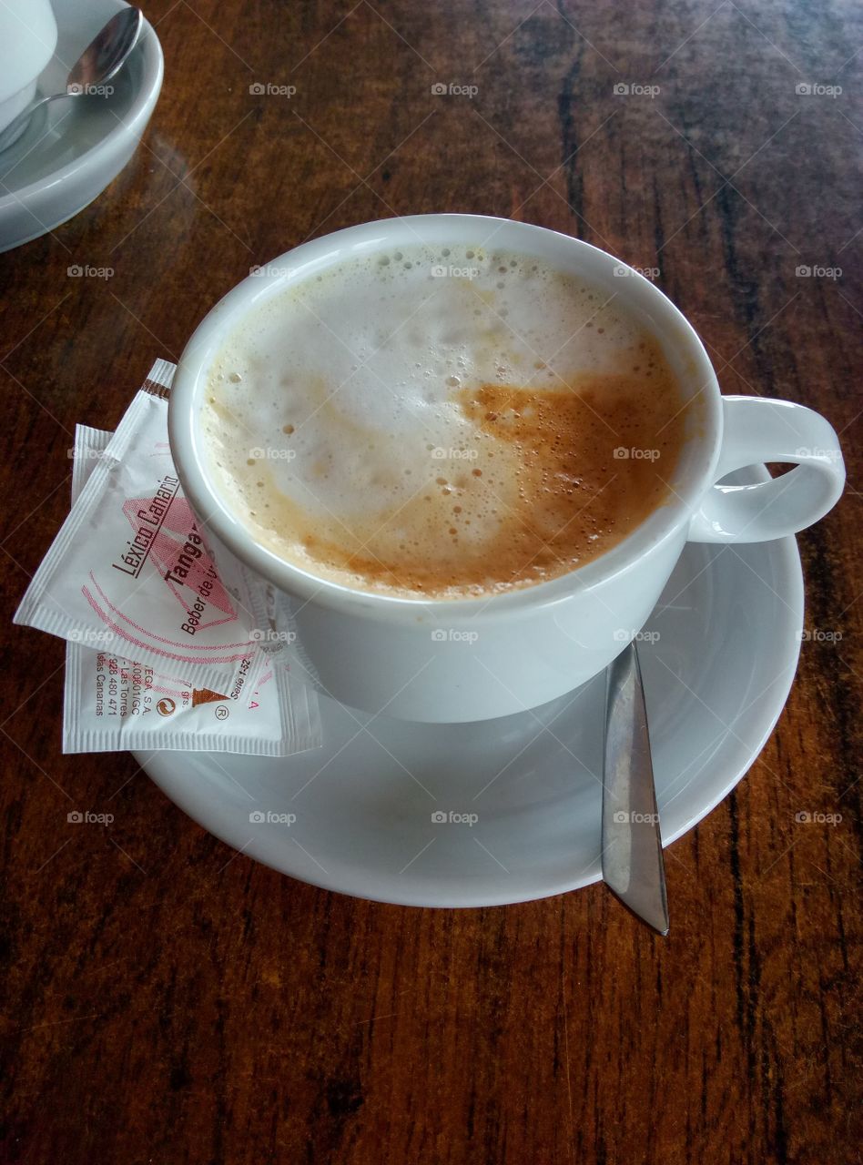 hot coffee in cafe