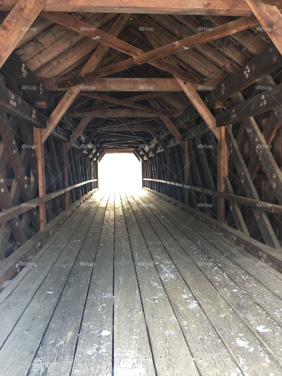 New England berkshires wooden covered bridge 