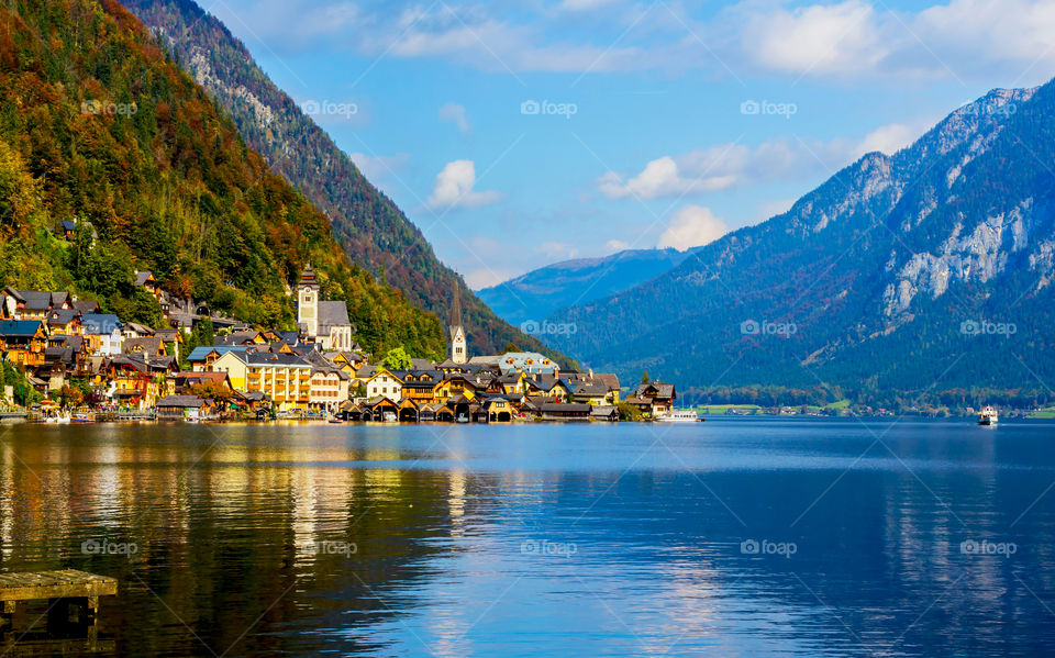 Scenic view of hallstatt town