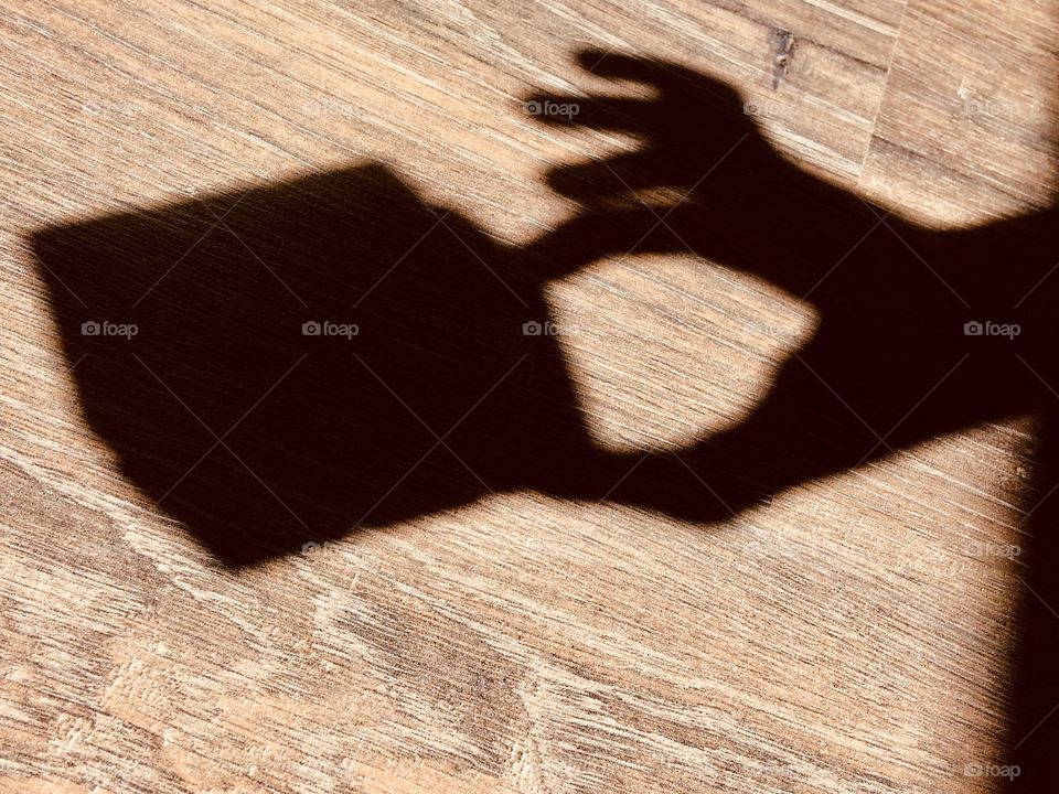 Shadow white black abstract cube hand