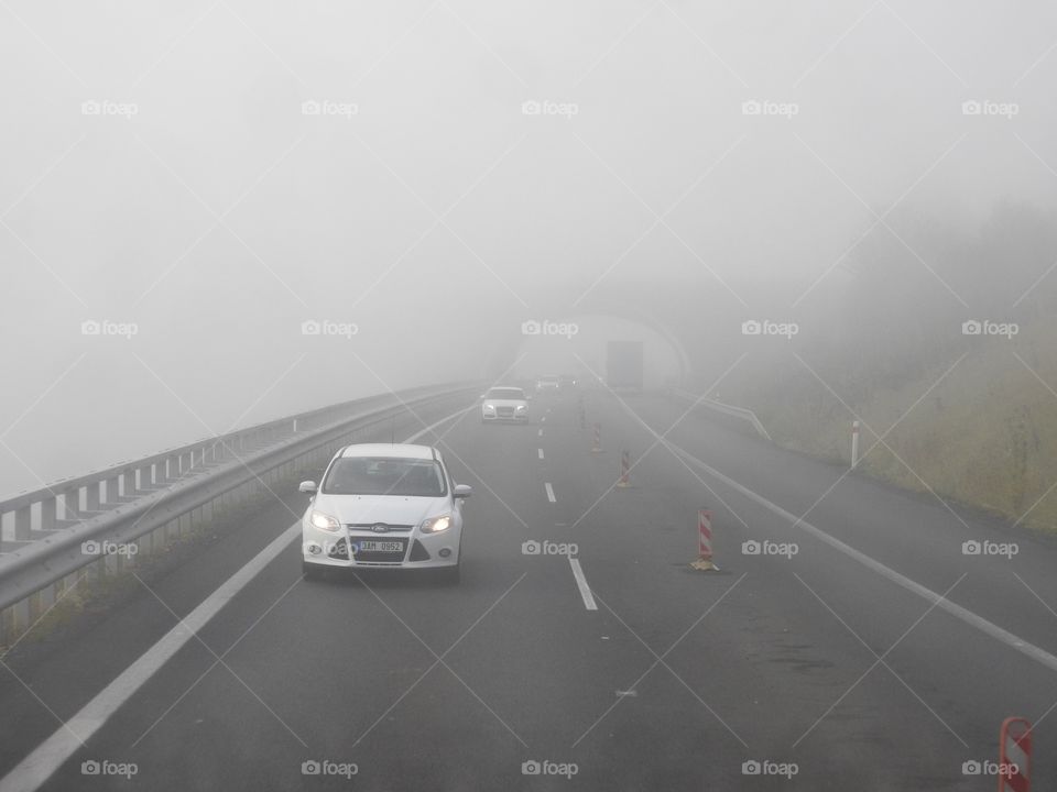 Road in the fog