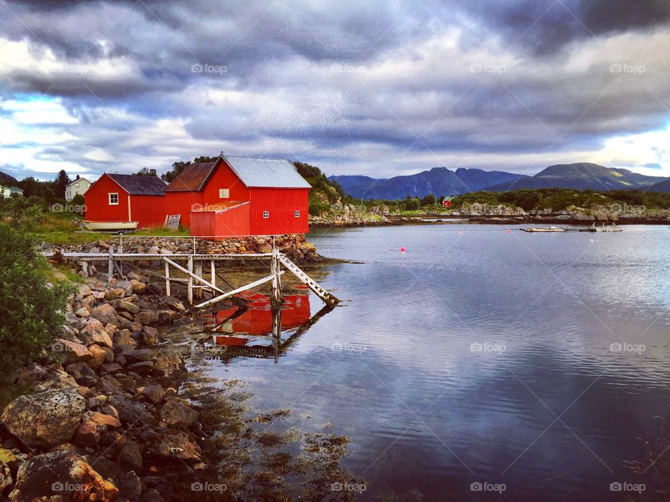 Red house in the Lofoten Islands