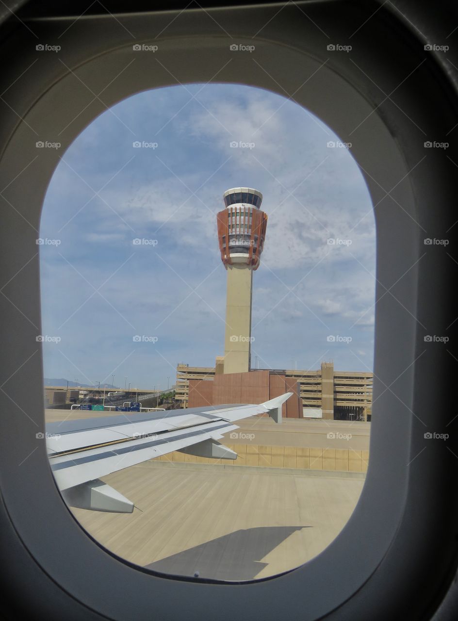out airplane window