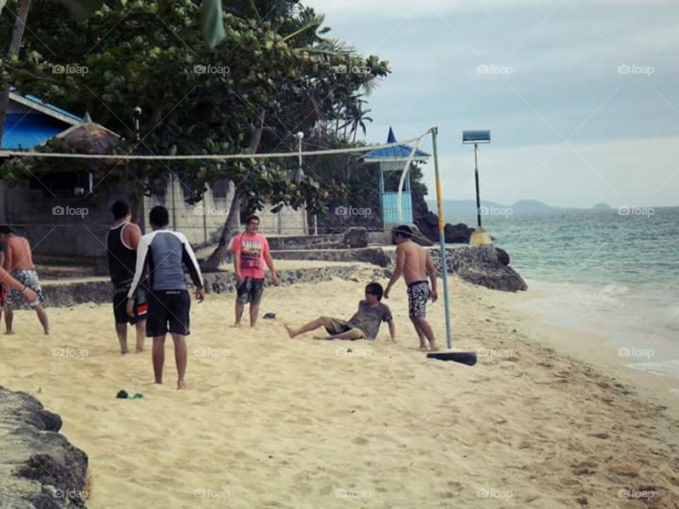 leisure time for the team
beach volleyball