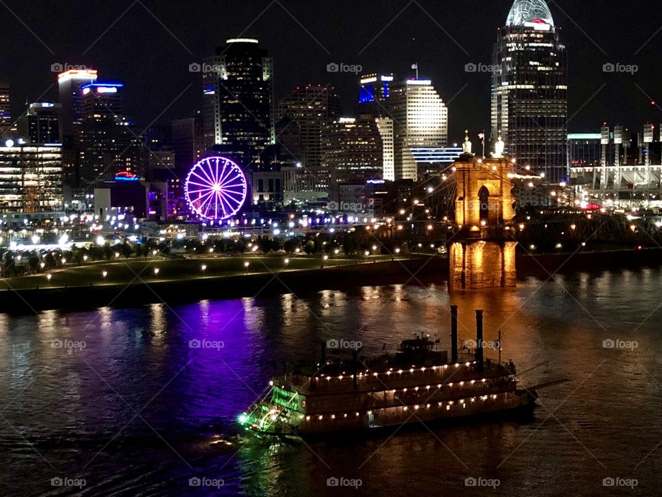 Cincinnati Riverfront at Night
