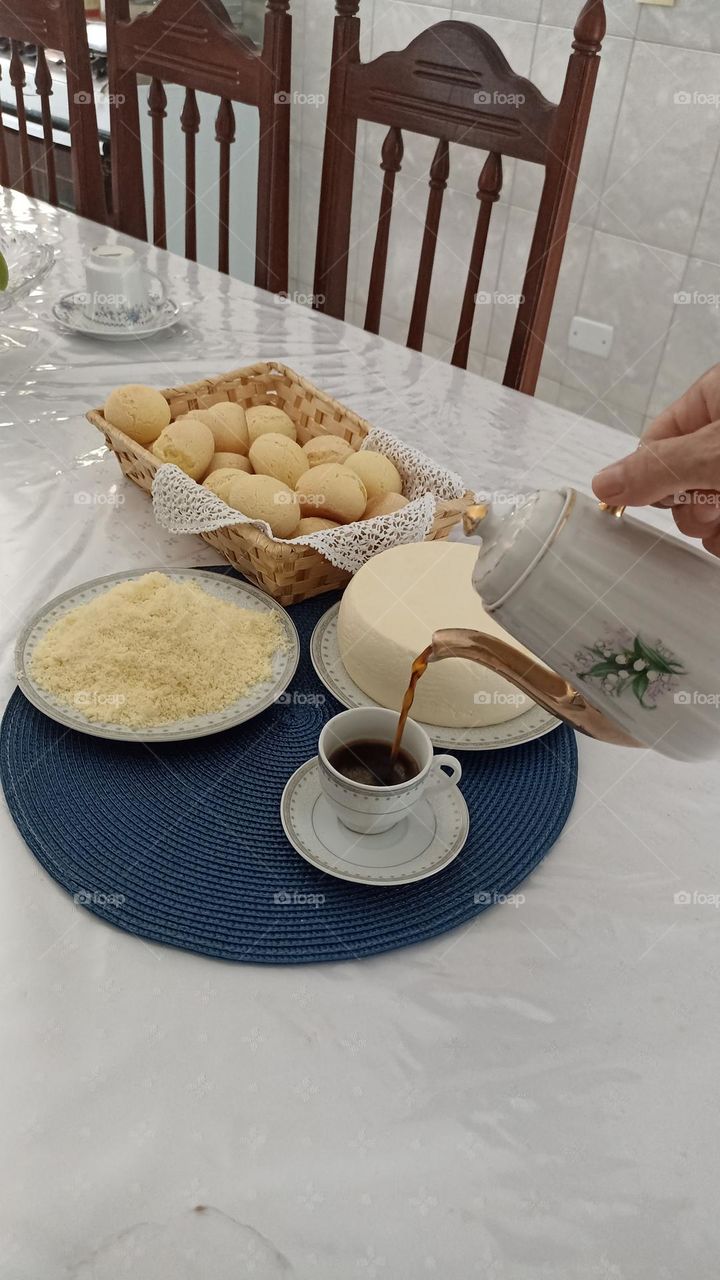 coffee with cheese bread